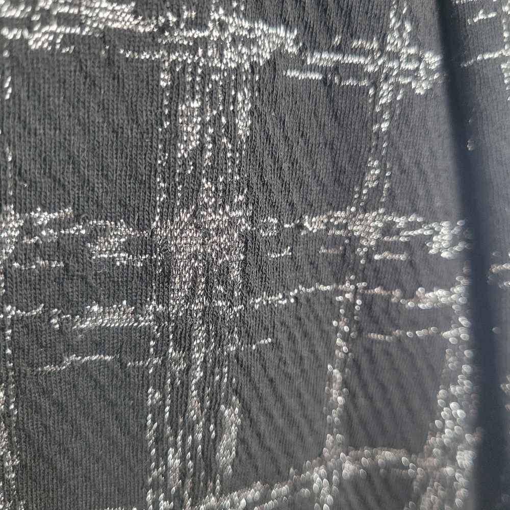 APT. 9 Ponte Stretch Knit Jacket Shine Plaid L NWT Black & Silver - Picture 4 of 16